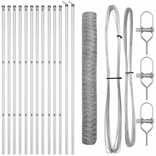 vidaXL Ogrodje s stebri srebrna 1.4 x 25 m Jeklo s PVC premazom, (5000096038) Cene