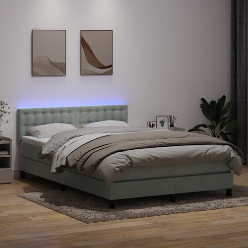  s oprugama i madracem LED svjetlosivi 160x220 cm bar&scaron;unasti Cijene