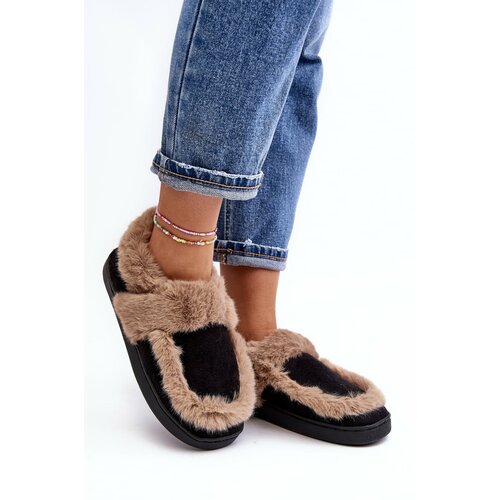 Kesi Women's slippers with fur Black Sailey Cene