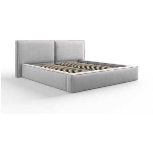 Cosmopolitan Design Svijetlo sivi tapecirani bračni krevet s prostorom za pohranu s podnicom 180x200 cm Arendal &amp;ndash; Slike