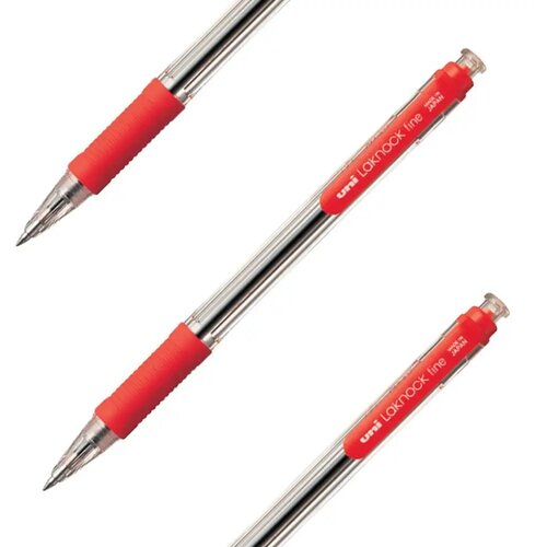 No Statovac SN-101 laknock, hemijska olovka, 0.7 mm, crvena, uni-ball Cene