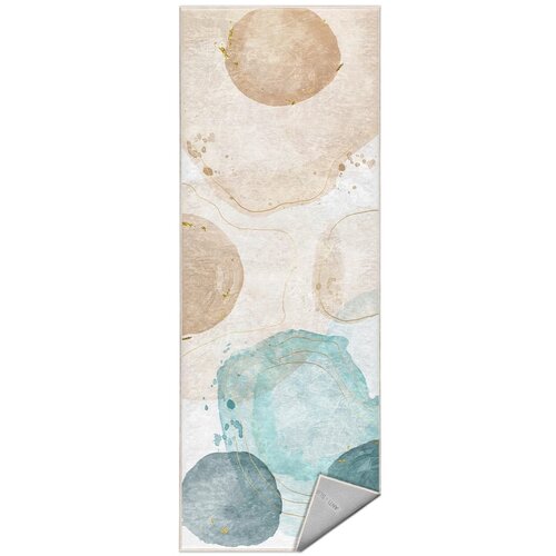 Mila Home kremno bel/turkizen pralen tekač 80x200 cm puddle – Cene