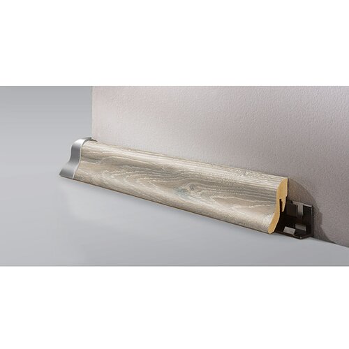 LOGOCLIC podna kutna lajsna K40 hrast piano (2,6 m x 22 mm x 40 mm, vitičasti oblik) Slike