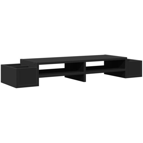 vidaXL Stojalo za zaslon s predelki črna 100x27x15 cm inženirski les, (22137224) Cene