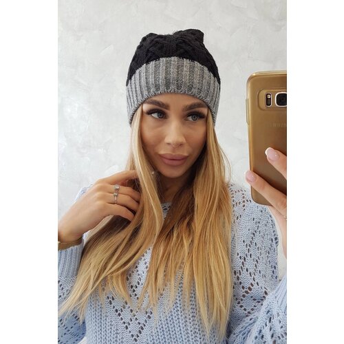 Kesi marka niezdefiniowana Cap with fleece Bibiana K264 dark gray + black Cene