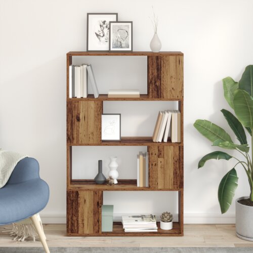 VidaXL Polica za knjige Staro drvo Konstruirano drvo 80 x 24 x 124 cm Slike