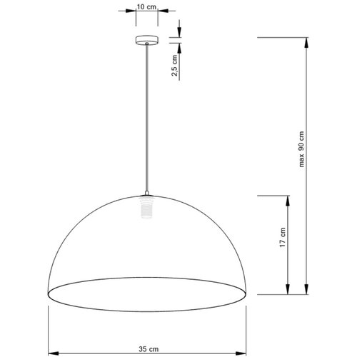  Visilica na sajli SFERA 1xE27/60W/230V &amp;Oslash; 35 cm bela/zlatna Slike