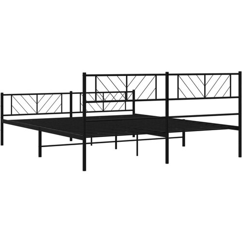 VidaXL Metalni okvir kreveta uzglavlje i podnožje crni 193x203 cm Slike