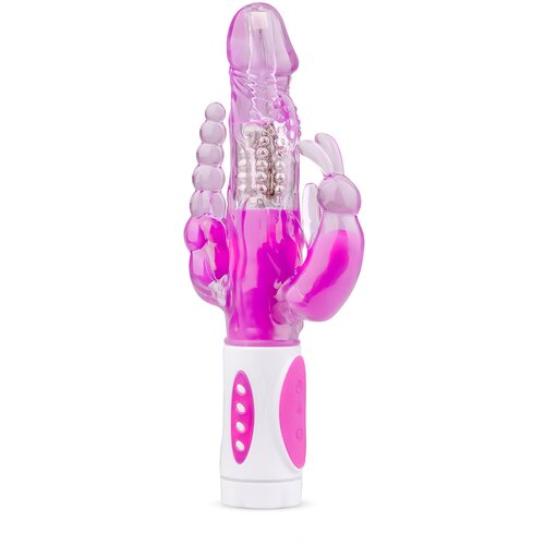 EasyToys Raving Rabbit - vibrator s 3 zobmi (roza) Cene