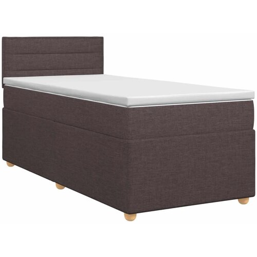  Boxspring krevet s madracem Tamno smeđa 100 x 200 cm Tkanina - Tamno smeđa 100 x 200 cm Dizajn linija Slike