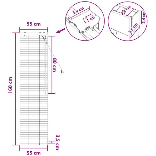  Venecijanska roleta Izgled hrasta 55 x 160 cm 35 mm Slike