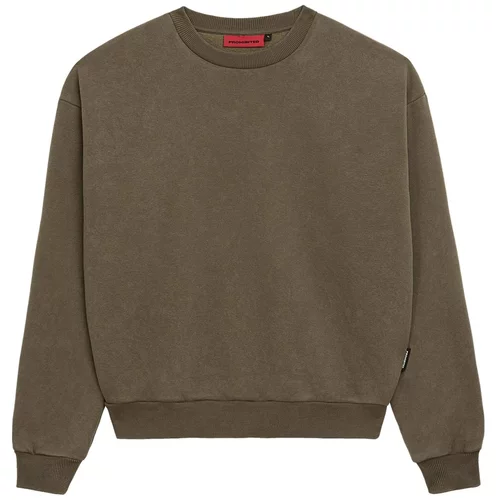 Prohibited Sweater majica smeđa melange / crna / bijela