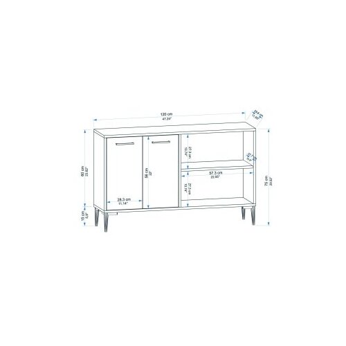 Hanah home komoda frezya sapphire oak white Slike