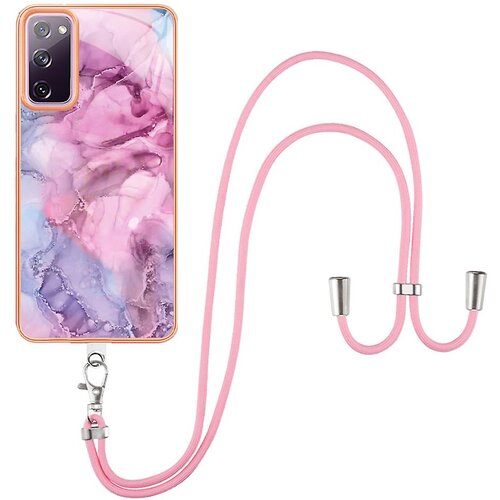 INORCO Za Samsung Galaxy S20 FE/FE 5G/FE 2022/S20 Lite IMD ovitek YB IMD Series-18 Style E Galvaniziran marmorni vzorec 2,0 mm TPU ovitek za telefon z vrvico, (22033422) Slike