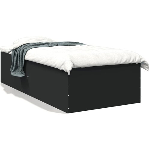 VidaXL Okvir za krevet crni 90x200 cm konstruirano drvo Slike