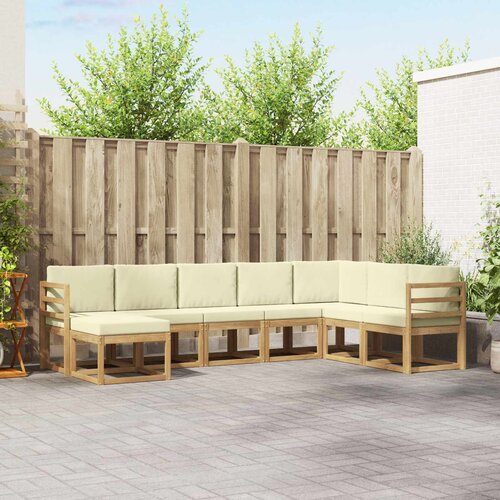  Set vanjskih sofa s jastukom 8 pcs Bijela i krem Cijene