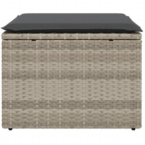  Vrtni tabure s jastukom svijetlosivi 55x55x37 cm od poliratana Siva Slike