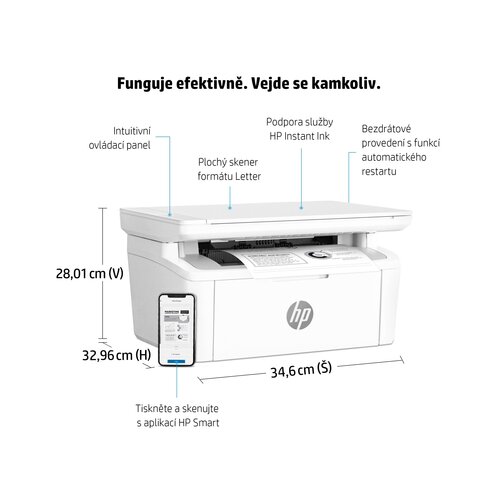 HP MFP LaserJet M140w &amp;scaron;tampač/skener/kopir/wireless 7MD72F Slike