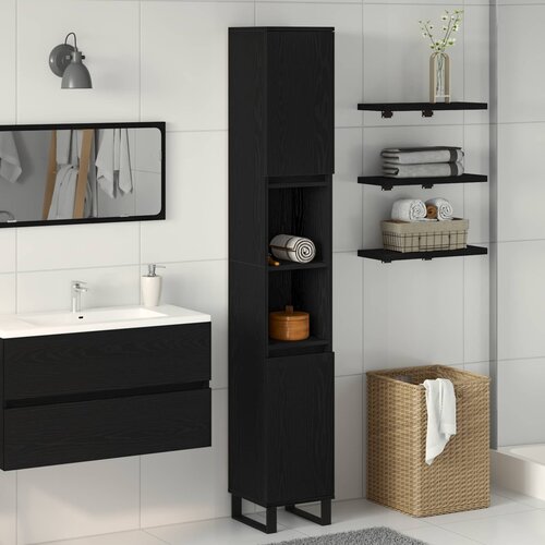  Kupaonski ormar Crni hrast 30 x 30 x 190 cm Konstruirano drvo Cijene