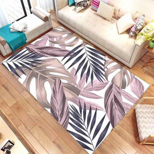  Tepih  sa gumenom podlogom 140x220cm - lišće roze, TG-3091 Cene