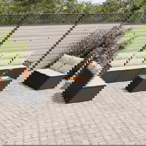 vidaXL 9-dijelni set vrtnih sofa s jastucima crni od poliratana Cijene