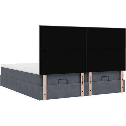 VidaXL Okvir kreveta s madracima tamnosivi 160x200cm bar&amp;scaron;unasti Slike