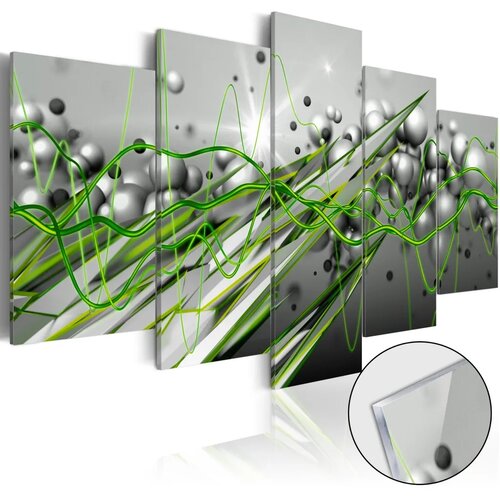  Slika na akrilnom staklu - Green Rhythm 200x100 Cene