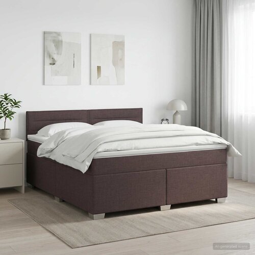  Boxspring krevet s madracem Tamno smeđa 140 x 190 cm Tkanina Cijene