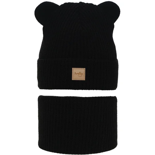 AGBO Boy's winter set: hat and tube scarf black Michael