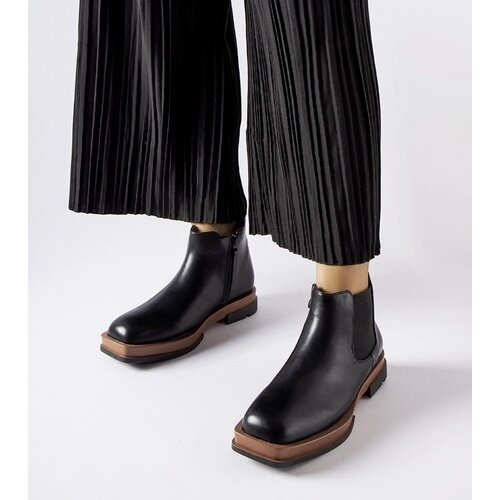 D/CEO Gemre Black flat low ankle boots Tarquinia Slike