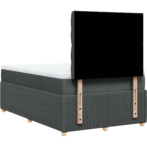 VidaXL Krevet s oprugama i madracem tamnosivi 120 x 200 cm od tkanine Slike