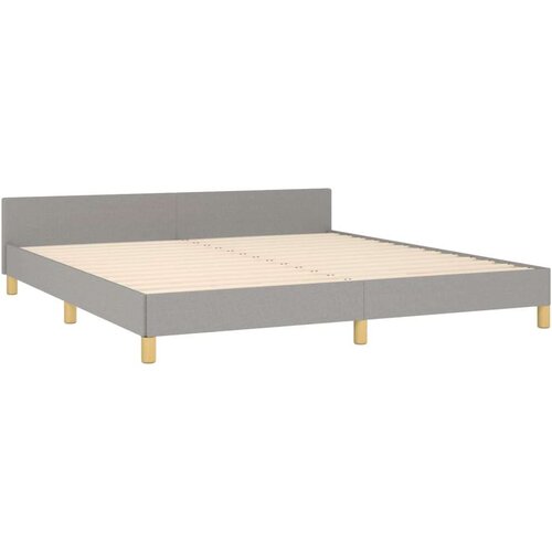 VidaXL okvir za krevet s uzglavljem svjetlosivi 160x200 cm od tkanine Slike