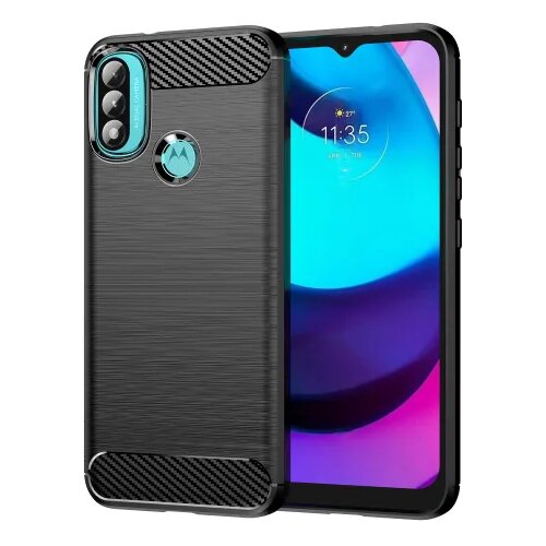  Silikonski ovitek za Motorola E20 / E30 / E40 - mat carbon črn Cene