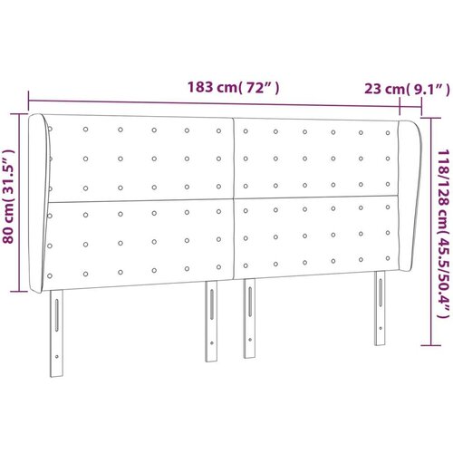  Uzglavlje s u&amp;scaron;ima svjetlosivo 183x23x118/128 cm od tkanine Slike