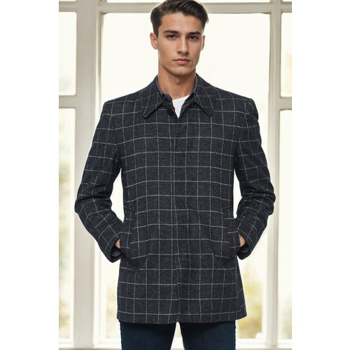 Dewberry PLT9206 MEN&amp;#039;S COAT-PATTERNED NAVY BLUE Slike