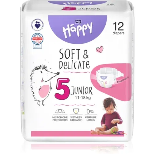 Bella Baby Happy Soft&Delicate Size 5 Junior plenice za enkratno uporabo 11-18 kg 12 kos