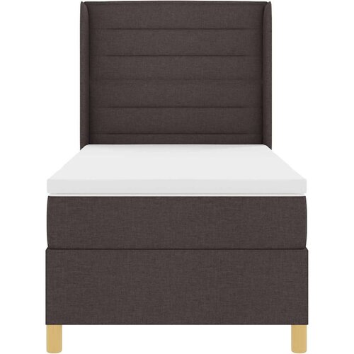 vidaXL Postelja s box springom in vzmetnico temno rjava 90x190 cm blago, (22050554) Cene