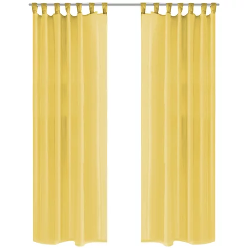 vidaXL Prosojne zavese 2 kosa 140x245 cm rumene barve