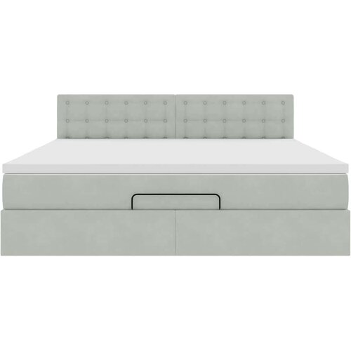  Otomanski krevet s madracem svijetlosivi 180x200 cm bar&amp;scaron;unasti Slike