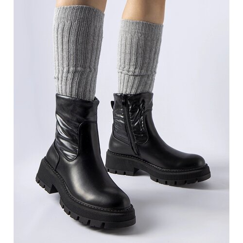 Gemre Black ankle boots with decorative upper Garrett Cene
