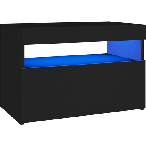 Maison Chic Nočna omarica - Nočna miza z LED lučkami črna 60x35x40 cm inženirski les, (21690655) Slike