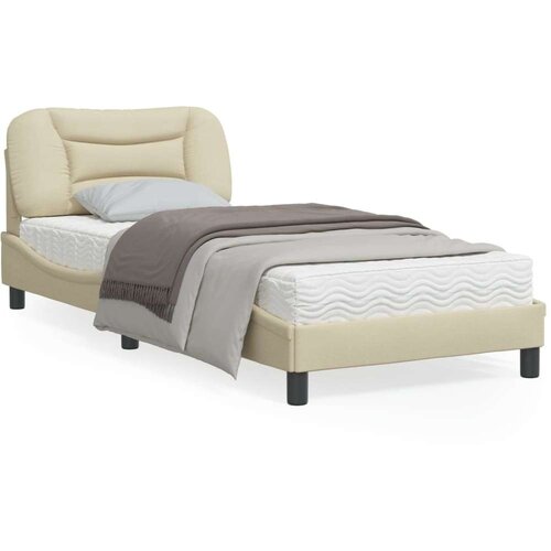  Okvir kreveta s LED svjetlima krem 90 x 190 cm od tkanine Cene