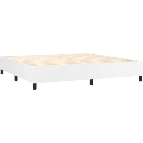  Box spring s madracem LED bijeli 200x200 cm umjetna koža Slike