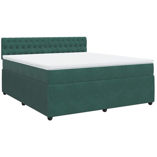 vidaXL Box spring postelja z vzmetnico temno zelena 180x200 cm žamet, (21308759) Cene