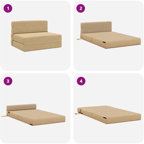  Preklopni madrac za sofu Zelena Siva 70 x 80 x 60 cm Tkanina Slike