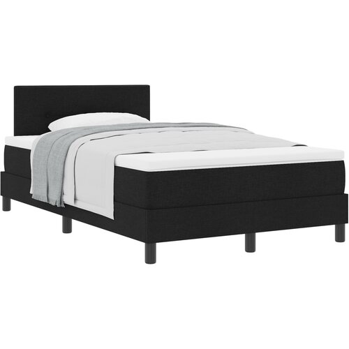 VidaXL Box Spring Krevet s Madracem Crna 120x200 cm Tkanina Slike