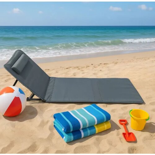  Ležaljka sklopiva za plažu 140x39cm siva Cene