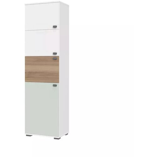 Jela VITRINA ARC F2 (VE� BARV)-Bela mat lak/Pacifk oreh/Svetlo zelena Cene