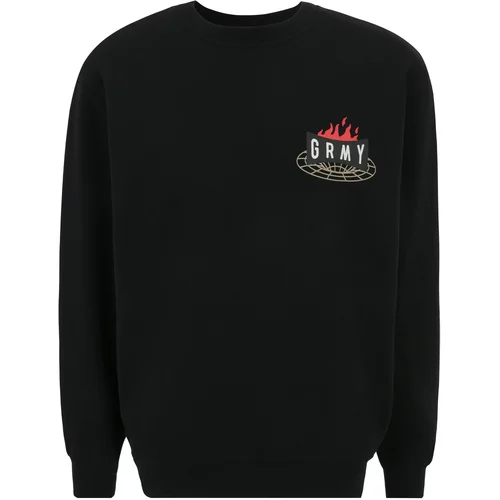 Grimey Sweater majica 'BACK AT YOU' sivkasto bež / crvena / crna / bijela