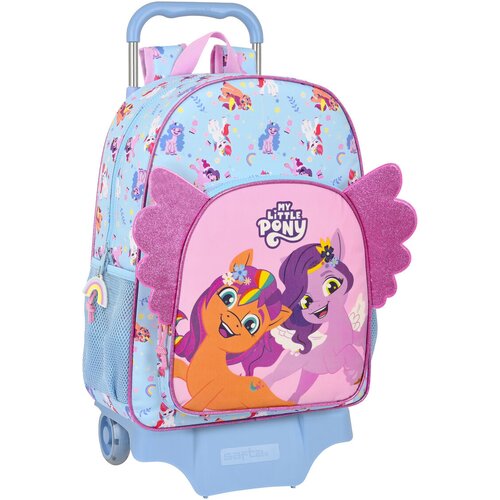  Školski Ruksak s Kotačima My Little Pony Wild & free Plava Roza 33 x 42 x 14 cm Cene